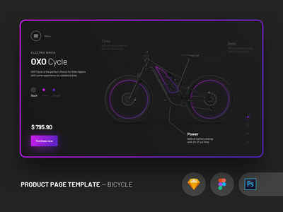 网页设计 UI 套件产品页面模板 - 自行车(Web Design UI Kit Product Page Template - Bicycle)