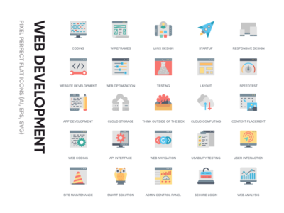平面图标-Web 开发(Flat Icon - Web Development)