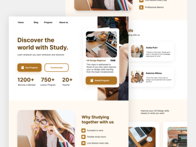 学习-教育网站概念(Studied - Education Website Concept)