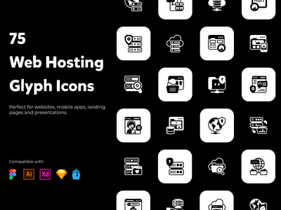 现代填充风格的 Web 托管 图标(Web Hosting Icon in Modern Filled Style)