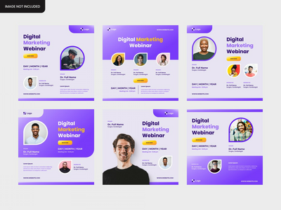 用于传单和社交媒体帖子模板的活动网络研讨会研讨会方形横幅(event webinar seminar square banner for flyer and social media post template)