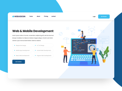 Web 和移动应用程序开发登陆页面(Web & Mobile app Development Landing Page)