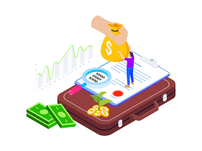 Blockchain 等轴测图上的智能合约(Smart Contract on Blockchain Isometric Illustration)