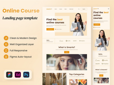 Smarte - 在线课程登陆页面(Smarte - Online Course Landing Page)