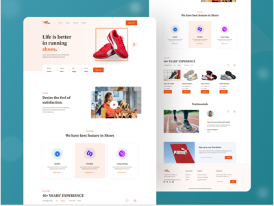 鞋子销售登陆页面UI设计(Shoes Selling Landing Page UI Design)