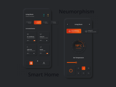 智能家居 - Neumorphism 软 UI 设计 Dark(Smart Home - Neumorphism Soft UI Design Dark)
