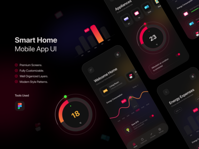 智能家居管理应用程序 UI 🔥(Smart Home Management App UI 🔥)