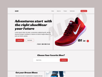 鞋店电子商务登陆页面(Shoe Store Ecommerce Landing Page)