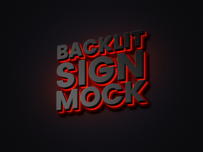 背光标志样机(Backlit Sign Mockup)
