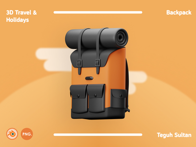 3D 旅行和假期插图包 - 背包(3D Travel and Holidays Illustration Pack - Backpack)