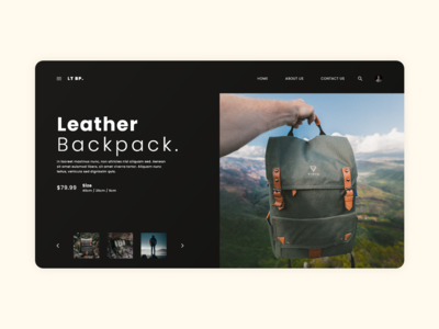 皮革背包 - Web UI 套件（深色）(Leather backpack - Web UI Kits (Dark))