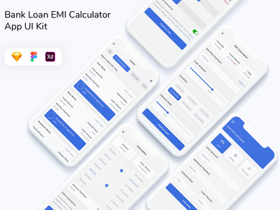 银行贷款 EMI 计算器应用程序 UI 套件(Bank Loan EMI Calculator App UI Kit)