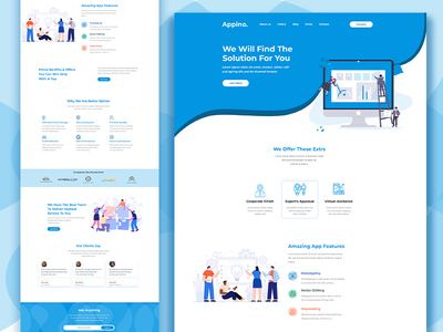 应用程序的蓝色着陆页(Blue landing page for app)