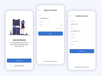 手机银行应用程序登录注册屏幕（第 1 部分）(Mobile Banking App Sign In Sign Up Screen ( Part 1 ))