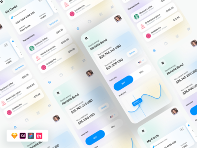 银行应用程序钱包用户界面(Banking App Wallet UI)
