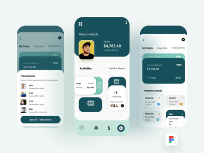 银行手机应用程序界面(Banking Mobile App Ui)