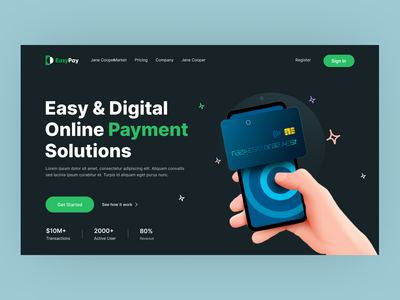 银行轻松支付英雄版块(Banking Easy Payment Hero Section)