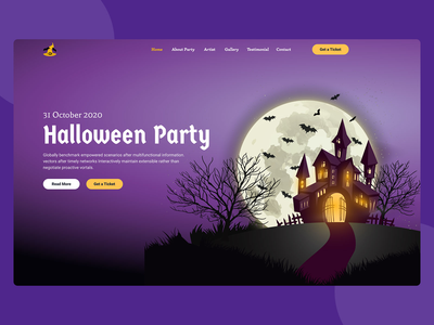 万圣节派对网页模板(Halloween Party web Templates)
