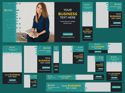 谷歌广告横幅/所有尺寸的社交媒体横幅 PSD (Banner-11)(Google ads banner / all size of social media banners PSD (Banner-11))