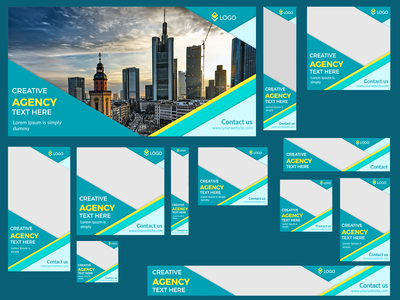 谷歌广告横幅/所有尺寸的社交媒体横幅 PSD (Banner-15)(Google ads banner / all size of social media banners PSD (Banner-15))