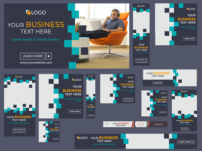 谷歌广告横幅/所有尺寸的社交媒体横幅 PSD (Banner-2)(Google ads banner / all size of social media banners PSD (Banner-2))