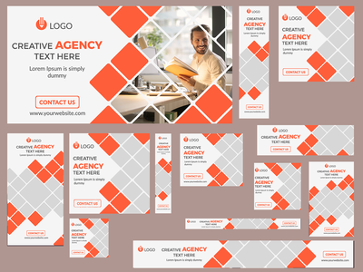 谷歌广告横幅/所有尺寸的社交媒体横幅 PSD (Banner-4)(Google ads banner / all size of social media banners PSD (Banner-4))