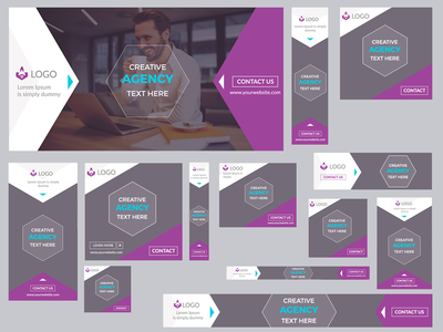 谷歌广告横幅/所有尺寸的社交媒体横幅 PSD (Banner-6)(Google ads banner / all size of social media banners PSD (Banner-6))