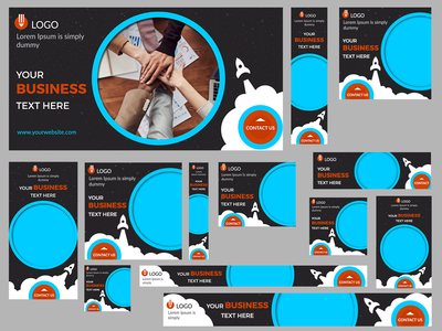 谷歌广告横幅/所有尺寸的社交媒体横幅 PSD (Banner-7)(Google ads banner / all size of social media banners PSD (Banner-7))