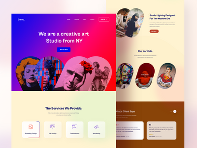 Banu - 创意艺术工作室登陆页面(Banu - Creative Art Studio Landing Pages)