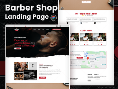 理发店登陆页面模板(Barber Shop Landing Page Template)