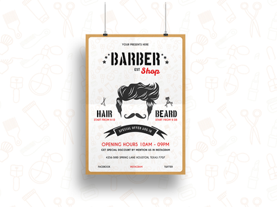 理发店传单模板-03(Barber Shop Flyer Template-03)