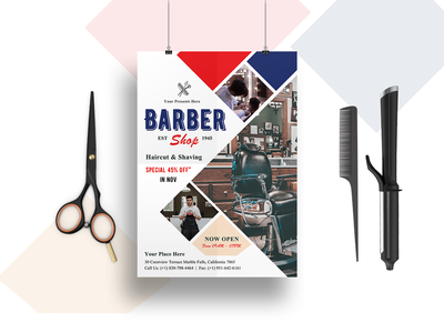 理发店传单模板-05(Barber Shop Flyer Template-05)