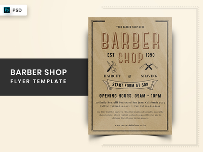 理发店传单模板-09(Barber Shop Flyer Template-09)