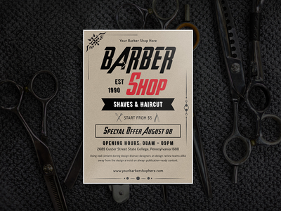 理发店传单模板-11(Barber Shop Flyer Template-11)