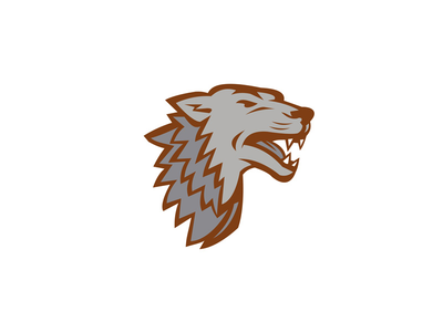 吠叫的灰狼图标(Barking Gray Wolf Icon)