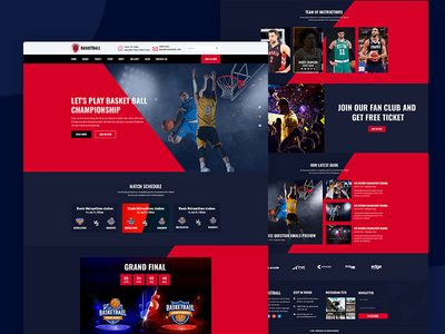 篮球运动俱乐部网页模板(Basketball Sport Club Web Template)