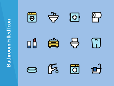 浴室填充图标 2(Bathroom filled icon 2)