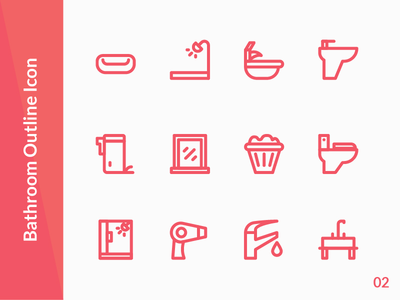 浴室大纲图标 2(Bathroom Outline Icon 2)