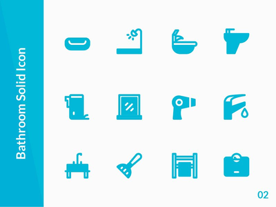 浴室实心图标 2(Bathroom Solid Icon 2)
