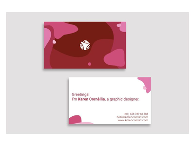 名片粉红色孟菲斯模板(Business Card Pink Memphis Template)
