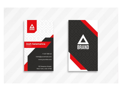 名片 - 红黑动机(Business Card – Red Black Motive)