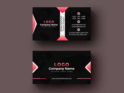 现代企业名片模板(Modern Corporate Business Card Template)