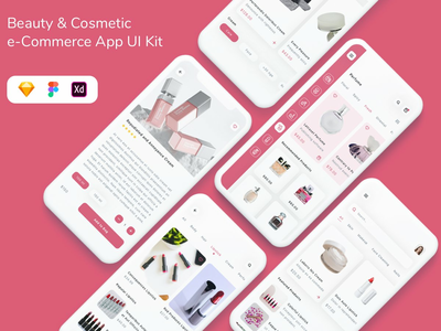 美妆电商 App UI Kit(Beauty & Cosmetic e-Commerce App UI Kit)