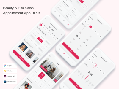 美容美发沙龙预约应用程序 UI 套件(Beauty & Hair Salon Appointment App UI Kit)