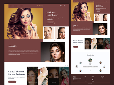 美容师或化妆师的 Parsomnal Web 模板(Parsomnal Web Template for Beautician or makeUp Artist)