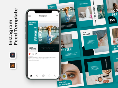 美容 instagram 帖子模板 - Bamstemp(Beauty instagram post template - Bamstemp)