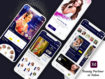 女性美容院或沙龙移动应用程序设计(Womens Beauty Parlour or Salon Mobile App Design)