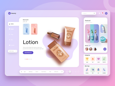 美容产品 Web 概念(Beauty products  Web Concept)