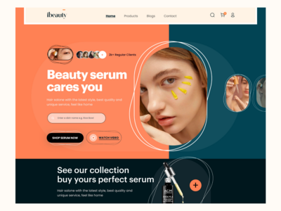 美容产品网页标题 UI 套件(Beauty Product Web Header Ui Kit)