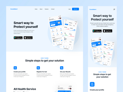 警报应用登陆页面设计(Alert App Landing page Design)